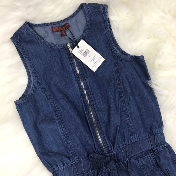 7ForAllMankind | Girl Denim Romper 100% Cotton - Picture 2 of 6